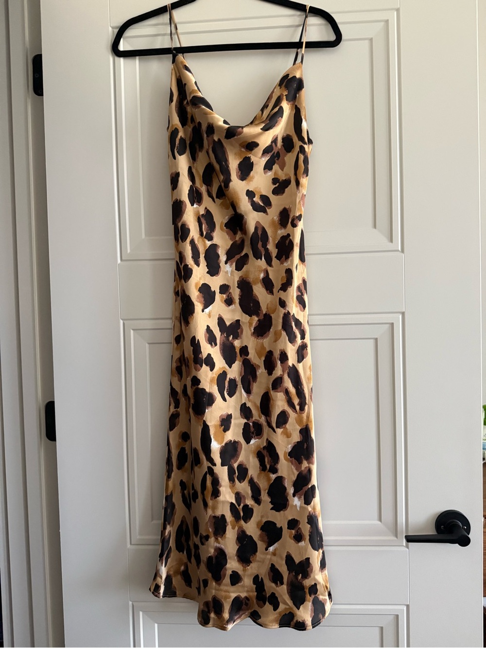Forever 21 Leopard Print Satin Slip Dress - Tan & Black
